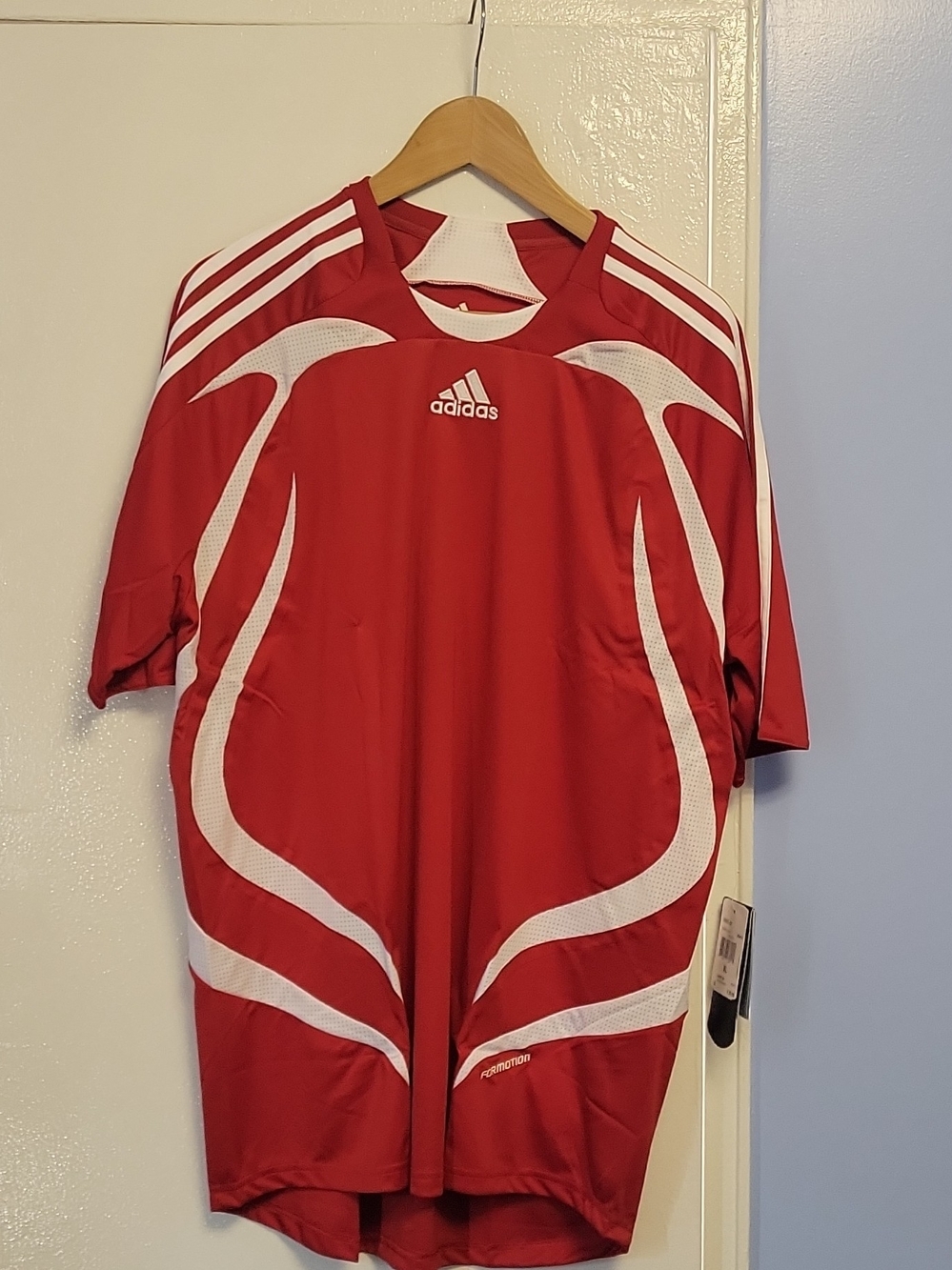 adidas Men’s Red Soccer Jersey with White Accents